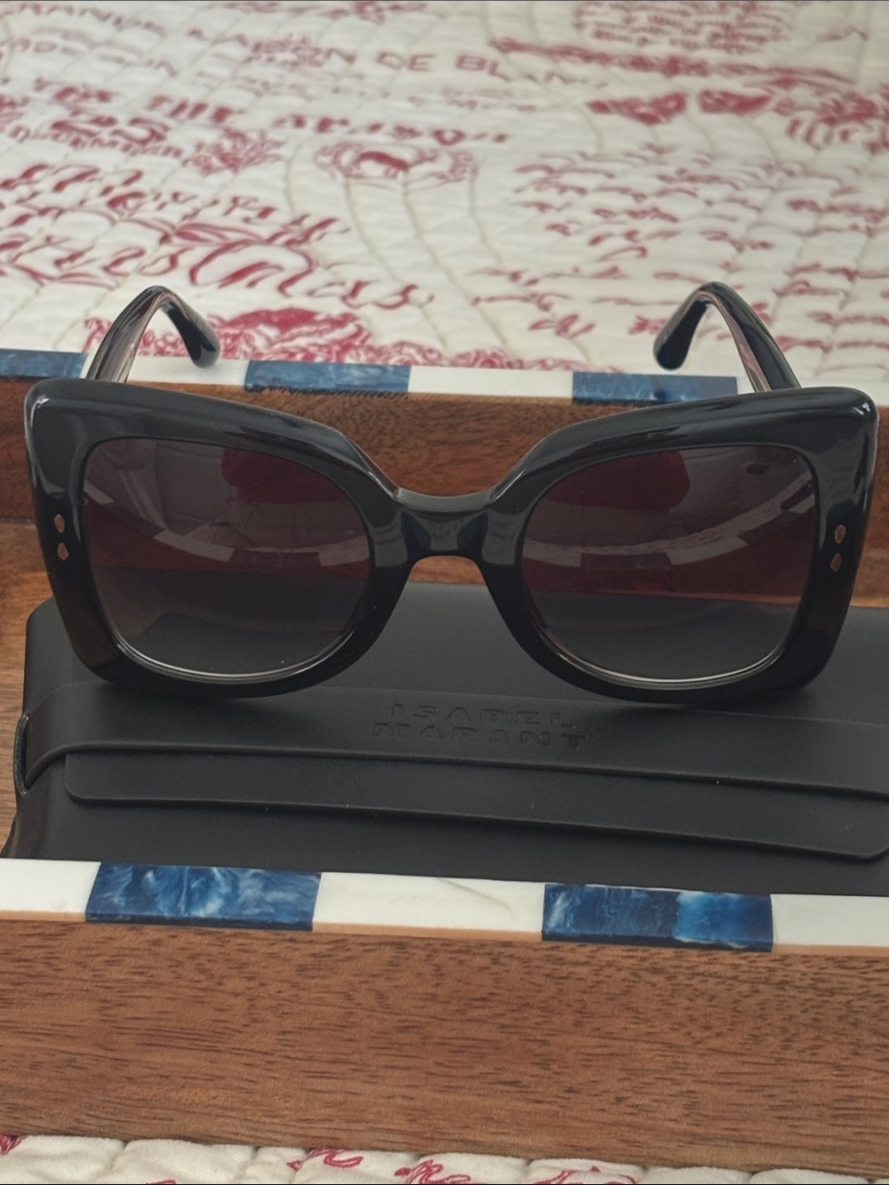 Isabel Marant 52 MM Black Square Frame Sunglasses with Gradient Lenses